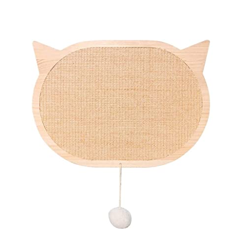 Kratzbrett Kratzpappe Katzenkratzbrett, Sisal-Bissspielzeug, Schöne Katzenkrallenform, Schleifkralle, Weiche Fellbälle Mit Saugnapf Auf Der Rückseite Kratzmatte Kratzbrett Katze (Color : 47 * 37cm) von HALAHAI