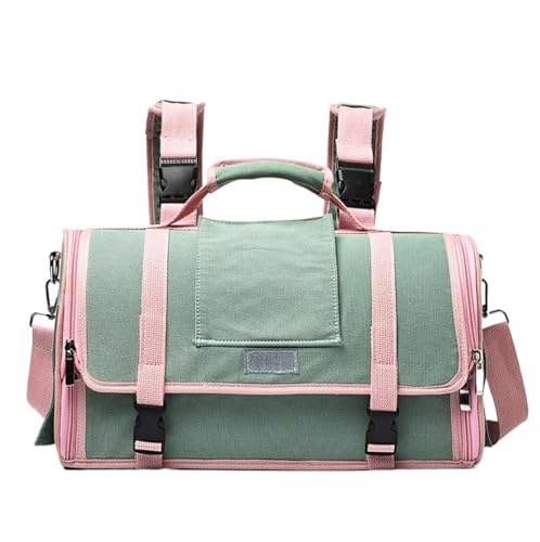 Transportbox Katze Transporttasche Katze Haustiertasche, Wanderrucksack, Zusammenklappbare Katzentragetasche, Faltbare Mesh-Handtaschen Für Reisen Katzen Transportbox Katzenbox (Color : Grün, Size : Transportbox Katze Transporttasche Katze Haustiertasche, Wanderrucksack, Zusammenklappbare Katzentragetasche, Faltbare Mesh-Handtaschen Für Reisen Katzen Transportbox Katzenbox (Color : Grün, Size : von HALAHAI