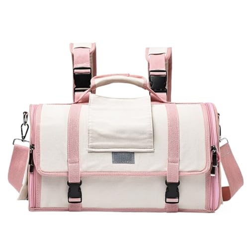 Transportbox Katze Transporttasche Katze Haustiertasche, Wanderrucksack, Zusammenklappbare Katzentragetasche, Faltbare Mesh-Handtaschen Für Reisen Katzen Transportbox Katzenbox (Color : Rosa, Size : Transportbox Katze Transporttasche Katze Haustiertasche, Wanderrucksack, Zusammenklappbare Katzentragetasche, Faltbare Mesh-Handtaschen Für Reisen Katzen Transportbox Katzenbox (Color : Rosa, Size : von HALAHAI