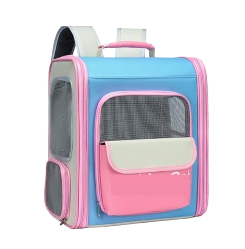 Transportbox Katze Transporttasche Katze Reise Haustier Rucksack Outdoor Tragen Katze Tasche Rucksack Träger Für Katzen Hunde Tier Katzen Transportbox Katzenbox (Color : A, Size : 34 * 24 * 40cm) von HALAHAI