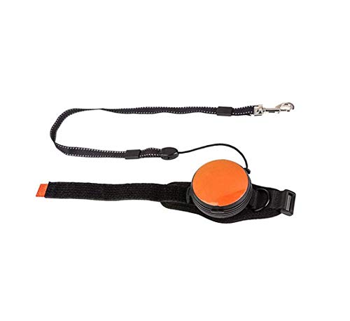 HALAWAKA Ausziehbare Hundeleine für das Handgelenk, mit Zugseil, ausziehbar, verstellbar, 3 m, Orange von HALAWAKA