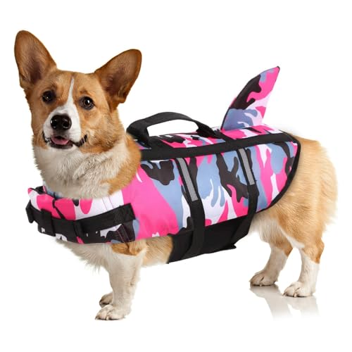 Schwimmweste für Hunde, mehrfarbig, Camouflage, professionelle Haustier-Schwimm-Trainingskleidung mit Hebehilfegriff, verstellbarer Hunde-Badeanzug Schwimmweste für Hunde, mehrfarbig, Camouflage, professionelle Haustier-Schwimm-Trainingskleidung mit Hebehilfegriff, verstellbarer Hunde-Badeanzug von HALAWAKA