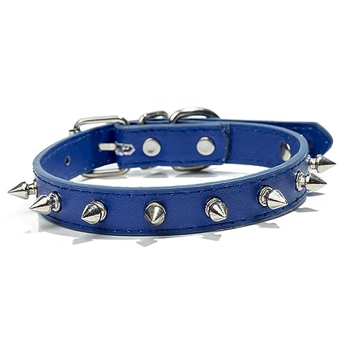 HALFSUMO Hundehalsband Leder Halsband Hund Lederhalsband Hund Verstellbar Halsband für Kleine Mittelgroße Große Hunde Blau M von HALFSUMO