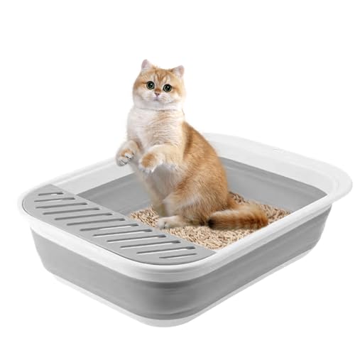 HAMIL Oben offene Katzentoilette,Katzentoilette - wasserdichte tragbare Katzentoiletten für die Reise | Sichere Tret-Katzentoiletten, Haustierzubehör für Kätzchen und kleine Katzen von HAMIL