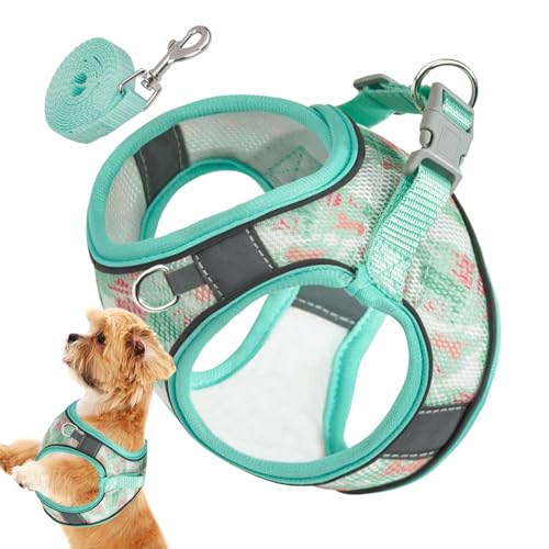 Hundegeschirr und Leine | Reflektierendes Easy-Walk-Geschirr, atmungsaktives Hundegeschirr mit Griff,Leicht zu kontrollierende Leine, verstellbare, weich gepolsterte Weste für kleine mittelgroße Hamil von HAMIL