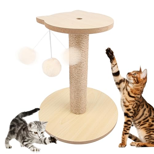 Katzenkratzbaum - Vertikaler Scratcher mit flauschigem Ball | Krallenkratzer für Katzen, Kratzbäume aus Sisal, vertikaler Kratzbaum, Kratzbaumspielzeug für Erwachsene Katzen Hamil von HAMIL