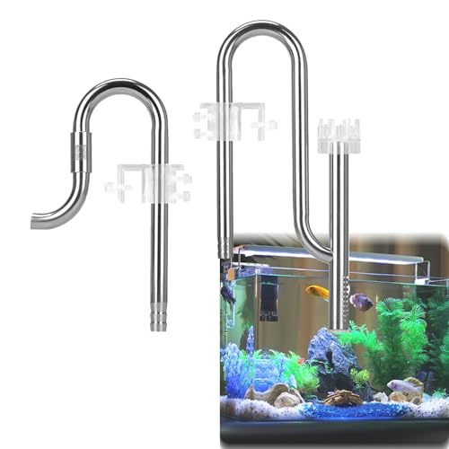 HAMON Aquarium Wasseroberfläche Skimmer, Aquarium Filterrohr Edelstahl Zufluss Abfluss Rohre für Aquarium Planted Tank 12 / 16mm (12MM) von HAMON