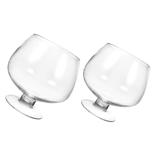 HAMPPLIES 2 Stück Transparenter Goldfischglas Aquarium aus Multifunktionaler Runder Betta Behälter als Dekorativer Desktop Blumentopf Langlebig und Stilvoll für Wohn und Bürodekoration von HAMPPLIES