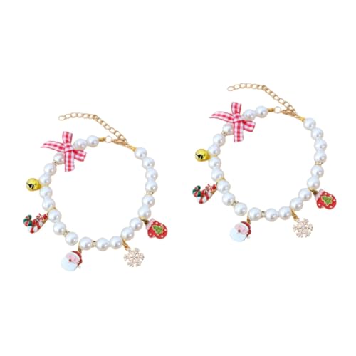 HANABASS 2stücke Cat Collar Verstellbares Dekoratives Katzenhalsband Mit Glöckchen Und Perlen Für Süße Haustiere Für Weihnachten Partys Und Fotoshootings s Rosa HANABASS 2stücke Cat Collar Verstellbares Dekoratives Katzenhalsband Mit Glöckchen Und Perlen Für Süße Haustiere Für Weihnachten Partys Und Fotoshootings s Rosa von HANABASS