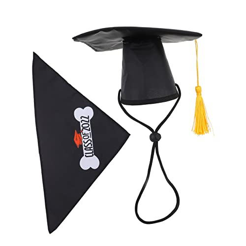 HANABASS 1 Satz Doktorhut -Set Abschluss Bandanas für Hunde Hundebandanas Graduierungskappe für Haustier Welpen-Bandana Party-Hundekleidung Hundezubehör Polyester Schwarz HANABASS 1 Satz Doktorhut -Set Abschluss Bandanas für Hunde Hundebandanas Graduierungskappe für Haustier Welpen-Bandana Party-Hundekleidung Hundezubehör Polyester Schwarz von HANABASS