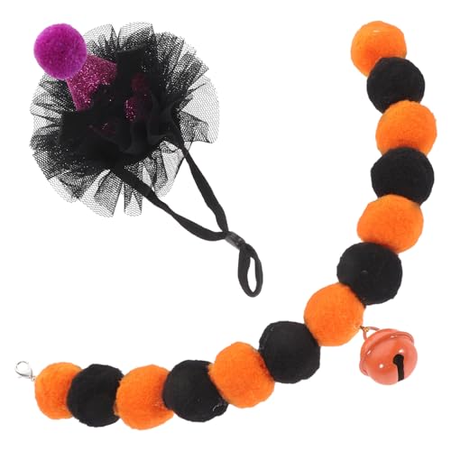 HANABASS Haustier-Halloween-kostüm Katzenhalsband Mit Glocke Und Hut Kätzchenhalsband Dekoratives Glockenhalsband Für Party von HANABASS