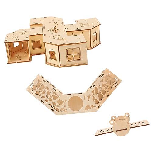HANABASS 1 Satz Hamster Tunnel Labyrinth aus Holz Teilig mit Wippe für Nager Fördert Bewegung und Agilität Sichere und Langlebige Pet Supplies für Hamster und Kleine Haustiere HANABASS 1 Satz Hamster Tunnel Labyrinth aus Holz Teilig mit Wippe für Nager Fördert Bewegung und Agilität Sichere und Langlebige Pet Supplies für Hamster und Kleine Haustiere von HANABASS