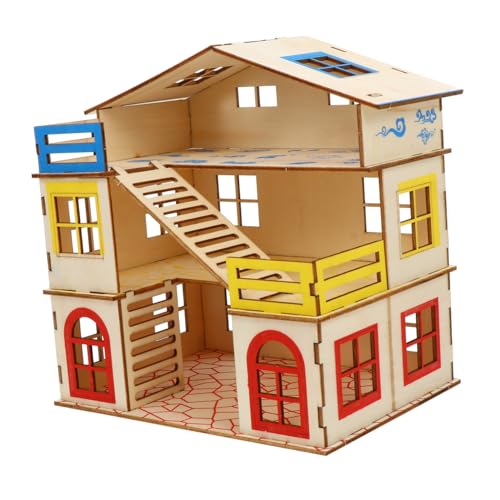 HANABASS Hamster Fun Villa - 1 Set Kleintierhütte Mit Leiter Nest Und Spielzeug Für Bewegung von HANABASS