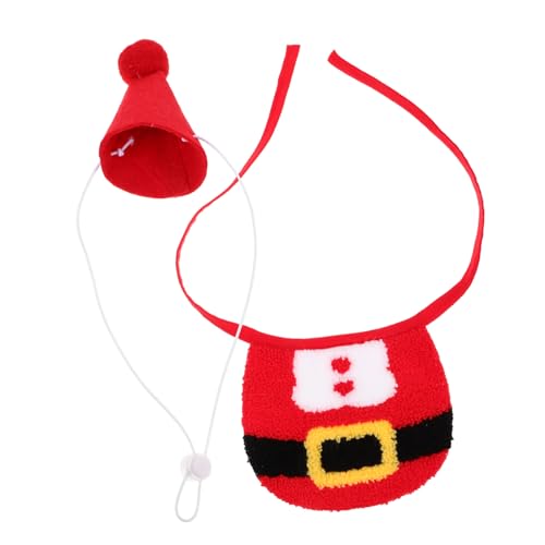 HANABASS Exquisite Weihnachtsmütze Lätzchen Set Hund Lätzchen Für Weihnachten Haustier Haustier Kostüm Haustier Hut Requisite von HANABASS