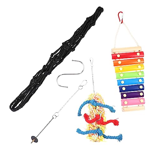 1 Satz Hühnerspielzeug Snack hängendes Hühnernetz Hühnchen-Obst-Gemüse-Halter Meerschweinchenkäfig Hund Bird Toys Chicken Feeder Huhn hängen Hühnerfutterspielzeug Rostfreier Stahl HANABASS von HANABASS