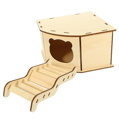 HANABASS Hamster Versteck Haus Aus Holz Mit Leiter DIY Spielzeug Für Kleintiere Hamsternest Und Versteck Für Hamster Und Chinchillas HANABASS Hamster Versteck Haus Aus Holz Mit Leiter DIY Spielzeug Für Kleintiere Hamsternest Und Versteck Für Hamster Und Chinchillas von HANABASS