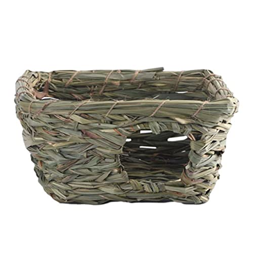 HANABASS 1 Stück Kleintier Nest aus Naturgras Gemütliches Haustierhaus für Kaninchen Hamster und Meerschweinchen Sicheres und Bequemes Schlafplatz Liebevolles Design Zufällige Farbe von HANABASS