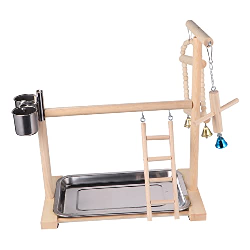 HANABASS 1 Stück Kreatives Papageien aus Holz Hängende Schaukel für Spielplatz für Nymphensittiche und Andere Kleine Beige Zufällige Farbe von HANABASS
