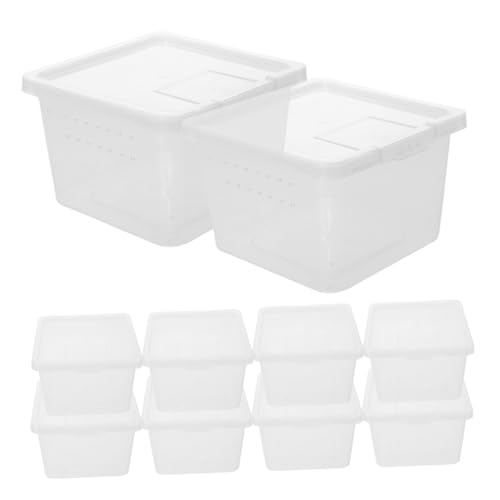 HANABASS 10 Stück Haustier Tank Schildkröten Aquarium Zubehör Grillenkäfig Schildkrötenkäfig Schildkröten Terrarium Spinnenterrarien Schnecken Terrarium Spinnen Schlüpfbehälter von HANABASS