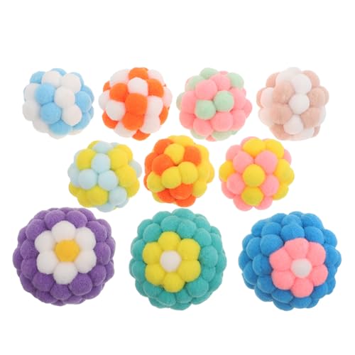 HANABASS 10 Stück Teiliges Katzenspielzeug mit Glöckchen Bunte Interaktive Spielbälle für Drinnen Robustes Material Selbstunterhaltend Fördert bei Katzen und Kätzchen HANABASS 10 Stück Teiliges Katzenspielzeug mit Glöckchen Bunte Interaktive Spielbälle für Drinnen Robustes Material Selbstunterhaltend Fördert bei Katzen und Kätzchen von HANABASS