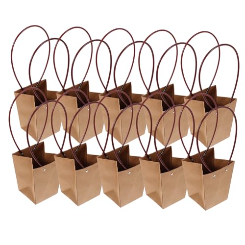 HANABASS 10 Stück Teiliges Kraftpapier Tragetaschen mit Griff Robuste Blumensträuße Verpackungstaschen Multifunktionale Papiertüten für Frische Pflanzen Trockenblumen und Partys HANABASS 10 Stück Teiliges Kraftpapier Tragetaschen mit Griff Robuste Blumensträuße Verpackungstaschen Multifunktionale Papiertüten für Frische Pflanzen Trockenblumen und Partys von HANABASS