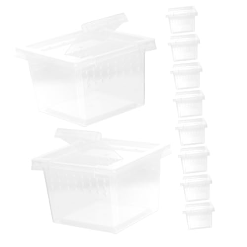 HANABASS 10 Stück Teiliges Transparentes Reptilien Fütterungsbox für Spinnen Geckos Eidechsen und Langlebig Leicht zu Reinigen Sicheres Terrarium für Haustiere von HANABASS