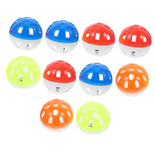 HANABASS 10 Stück Teiliges Vogelspielzeug Bunte Rollende Glockenbälle für Papageien und Vögel Robustes Kauspielzeug mit Integriertem Glöckchen für Käfigspielspaß von HANABASS