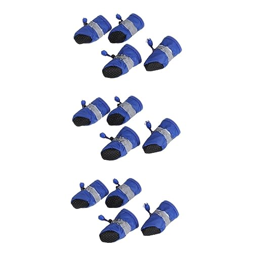 HANABASS 3er-Set Hundeschuhe Outdoor-Stiefel Für Bis Mittelgroße Hunde Einfaches An- Und Ausziehen Für Jedes Wetter Geeignet 4 Stück X 3 von HANABASS