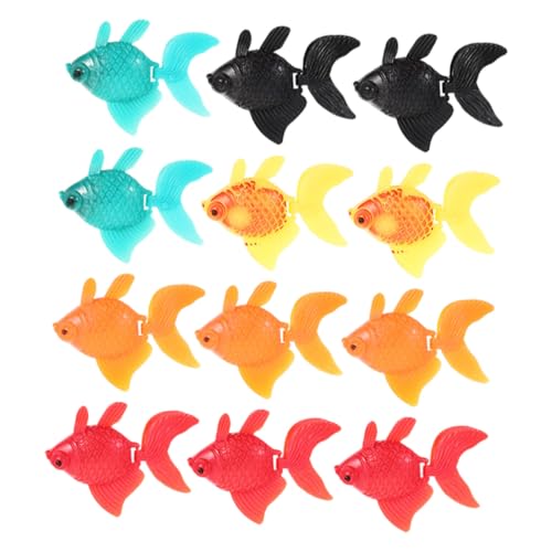 HANABASS 12 Stück Teiliges Bunter Realistischer Kunstfische aus Kunststoff für Aquarium-deko Langlebige Farbige Goldfisch-Modelle zur Wassersäulenfreundlichen Gestaltung von von HANABASS
