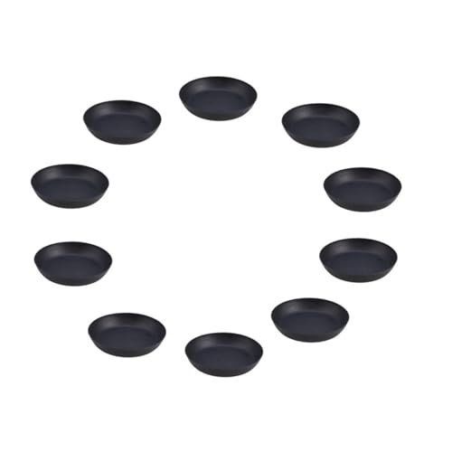 HANABASS 15 Stück Blumentopf Untersetzer Kunststoff Runde Wasserablauftrays für Pflanzen für und Außenbereich Robust und Langlebig Schwarz von HANABASS
