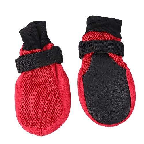 HANABASS 1Satz Atmungsaktive Hundeschuhe aus Mesh rutschfeste Hundestiefel für Welpen Pfotenschutz Rot für und Outdoor Aktivitäten HANABASS 1Satz Atmungsaktive Hundeschuhe aus Mesh rutschfeste Hundestiefel für Welpen Pfotenschutz Rot für und Outdoor Aktivitäten von HANABASS