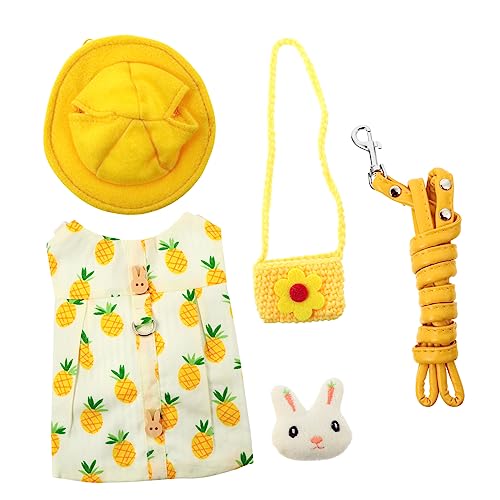 HANABASS Rabbit Harness Niedliches Kaninchen-Outfit Mit Leine Hut Und Tasche Ausstattung Für Ausgewachsene Hasen Gelb Leicht Langlebig Und Sicher HANABASS Rabbit Harness Niedliches Kaninchen-Outfit Mit Leine Hut Und Tasche Ausstattung Für Ausgewachsene Hasen Gelb Leicht Langlebig Und Sicher von HANABASS