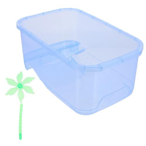 HANABASS Reptilienbecken aus Kunststoff Schildkröten Futterbox Kleiner Terrarium für Landschildkröten mit Sonnenplattform HANABASS Reptilienbecken aus Kunststoff Schildkröten Futterbox Kleiner Terrarium für Landschildkröten mit Sonnenplattform von HANABASS