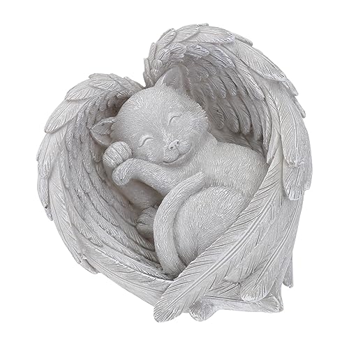 HANABASS Angel Katze Gedenkstein Haustier Memorial Statue Aus Hochwertigem Harz Für Garten Wohnraum Grabmarkierung Für Verstorbene Katzen Individuelles Andenken Und Dekoration von HANABASS