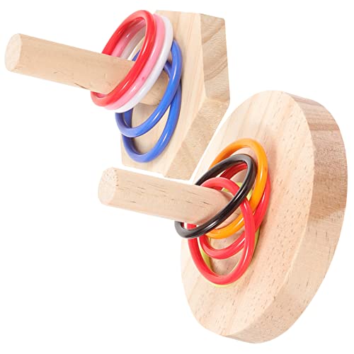 HANABASS 2 Satz Vogelspielzeug Teiliges Holz Ring Turm Papageien Intelligenzspielzeug Trainingsspielzeug zur Geistiger Entwicklung für Kleine und Mittlere Vögel Geeignet Zufällige Farbe von HANABASS