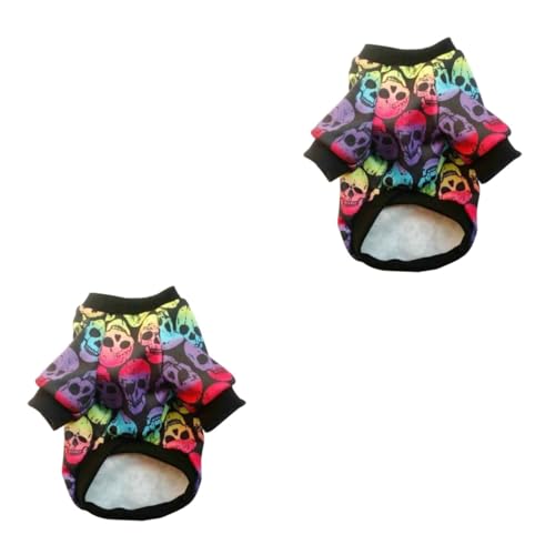 HANABASS 2 Stck. Halloween Hundepullover mit Buntem Print Atmungsaktiver Bequemer Pet Sweater für Outdoor Party und Alltag Xs für Kleine Hunde Pflegeleicht und Strapazierfähig von HANABASS