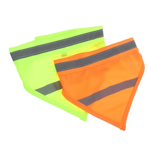 HANABASS 2 Stück Dreieckstuch für Haustiere Hundebandana Hündchen Gebell Kragen Leine Con reflektierendes hundehalsband Dog Bandana Sicherheitshundeschal Hundelätzchen Polyester von HANABASS
