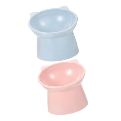 HANABASS 2 Stück Erhöhte Futter Schalen für Katzen Teiliges Set und Blau rutschfest Ergonomisches Design Verhindert Verschütten aus Langlebigem Kunststoff für Kleine Haustiere HANABASS 2 Stück Erhöhte Futter Schalen für Katzen Teiliges Set und Blau rutschfest Ergonomisches Design Verhindert Verschütten aus Langlebigem Kunststoff für Kleine Haustiere von HANABASS