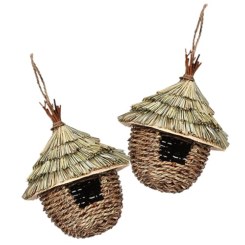 HANABASS 2 Stück Handgefertigtes Vogelhaus aus Naturgras Hängendes Nistkasten für Vögel für Garten und Dekoration und Wetterfest Sorgt für und Schutz HANABASS 2 Stück Handgefertigtes Vogelhaus aus Naturgras Hängendes Nistkasten für Vögel für Garten und Dekoration und Wetterfest Sorgt für und Schutz von HANABASS