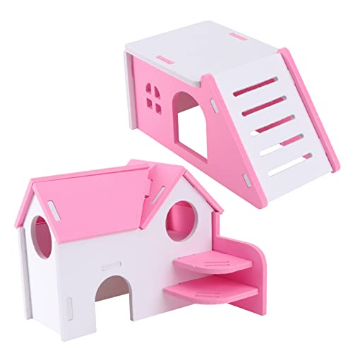 HANABASS 2stück PVC Hamsterhaus Mit Zwei Rosa Spielhaus Für Kleine Tiere Wie Ratten Mäuse Und Zwerghamster Mit Mehreren Zugangsöffnungen Für Stundenlangen Spaß von HANABASS