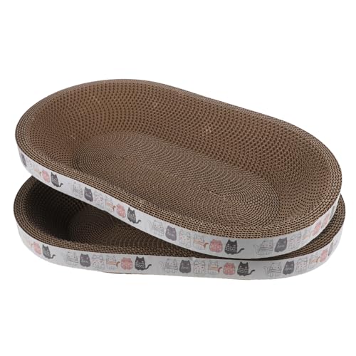 HANABASS 2 Stück Katzenkratzbrett Katzenstreu Katzenkratzpad Katzenkratznest Couch Katzenkratzbrett Katzenzubehör Süßer Katzenkratzer Katzenkratzlounge Kratzpad Aus Wellpapier von HANABASS