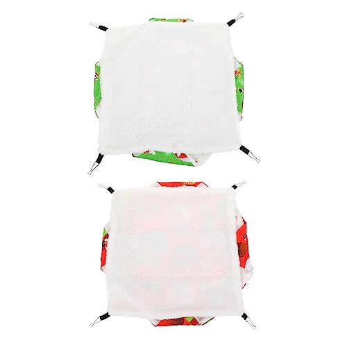 HANABASS 2 Stück Kleintier Hängematte Warmes Baumwollbett Kuscheliges Schlafplatz Hängendes Bett für Hamster Meerschweinchen Ratten Winter Haustier Schlafsack von HANABASS