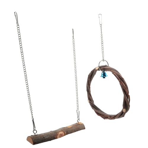 HANABASS 2 Stück Natürliches Holz Vogel Schaukelspielzeug mit Aufhängehaken Robustes Kauspielzeug für Kleine Haustier Vögel Fördert Intelligenz Balance und Natürliche Krallenpflege HANABASS 2 Stück Natürliches Holz Vogel Schaukelspielzeug mit Aufhängehaken Robustes Kauspielzeug für Kleine Haustier Vögel Fördert Intelligenz Balance und Natürliche Krallenpflege von HANABASS
