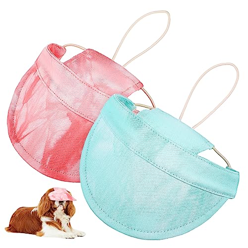 HANABASS 2 Stück Sonnenhut Für Haustiere Kühlung Mütze Visierhüte Für Hunde Kappe Uv Solar- Schatten Hunde Hüte Fell Sommer-Haustier-Outfit Sonnenblende Haube Baumwolle von HANABASS