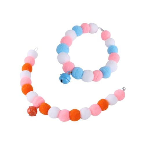 HANABASS 2 Stück Wollbällchen Katzenhalsband Elastisch Modisch Leicht Verstellbar Bunte Halsringe für Kätzchen und Kleine Haustiere HANABASS 2 Stück Wollbällchen Katzenhalsband Elastisch Modisch Leicht Verstellbar Bunte Halsringe für Kätzchen und Kleine Haustiere von HANABASS