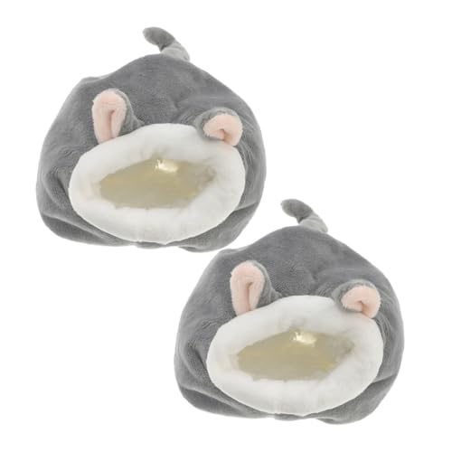 HANABASS 2stücke Hamster-schlafhaus Mit Belüftungslöchern Warmes Hamsterbett Aus Igel-plüschhaus Für Kleintiere Cartoon-haustierbett Mit Weicher Schlafkapsel von HANABASS