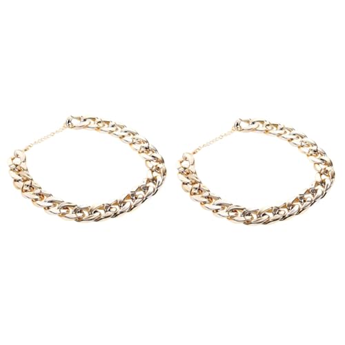 HANABASS 2St Halskette für Haustiere tierkostüme hundezubehör Hunde Accessories Goldene Halskette Halsband für Welpen Goldkette für Hunde Hundekette Haustier-Halskette kleine hundehalskette von HANABASS