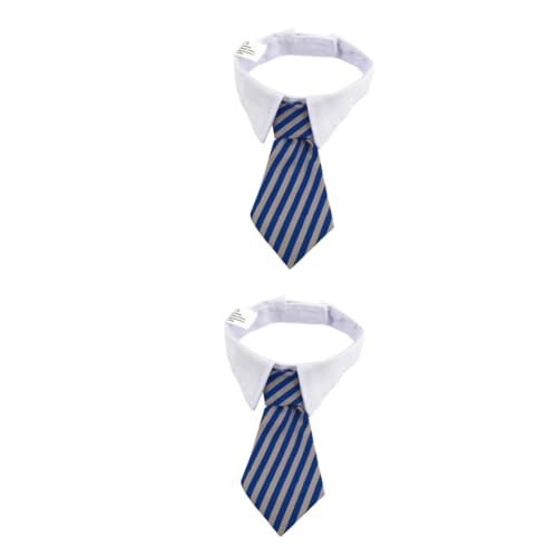 HANABASS 2-teiliges Verstellbares Haustier-Krawatten- Und Halsband-Set Hundekrawatte Aus Bequemem Material Für Hochzeit Party Urlaub Größe L Graue Streifen von HANABASS