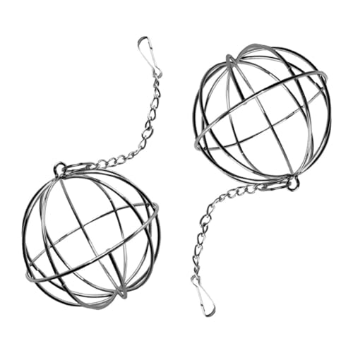 HANABASS 2stücke Hängender Futterball Für Kaninchen Kleintiere Edelstahl Futterspender Für Heu Spielzeughalter Für Meerschweinchen Chinchilla Hasen Platzsparend Und Einfach Zu Verwenden von HANABASS