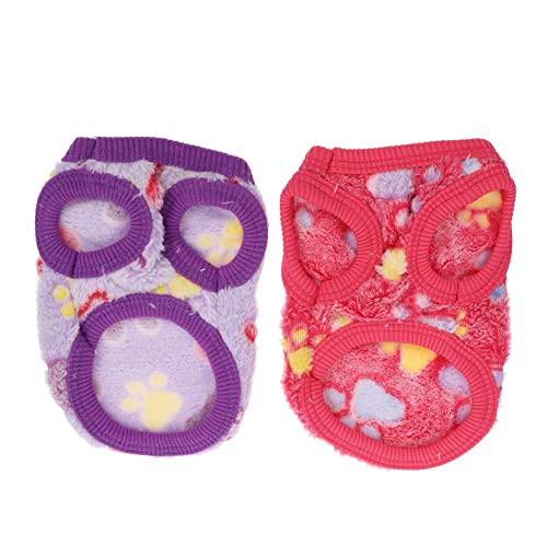 HANABASS 2Stücke Teiliges Welpenbekleidungsset für Haustiere Atmungsaktive und Bequeme Hundekleidung mit Lustigem Fußabdruckdesign für Outdoor Aktivitäten für Kleine Hunde XXS von HANABASS